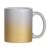Kubek 330 ml z brokatem do sublimacji - złoto-srebrny gradient