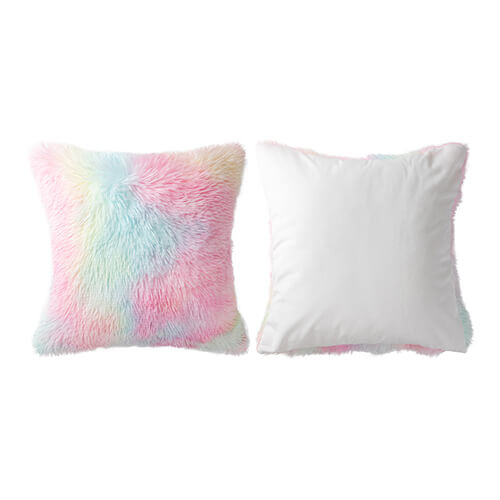 Kolorowa poszewka na poduszkę 45 x 45 cm z długowłosego polaru i mikrofibry do sublimacji