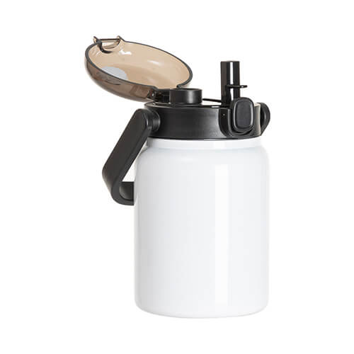 Butelka podróżna ze stali nierdzewnej 750 ml z uchwytem do sublimacji - biała