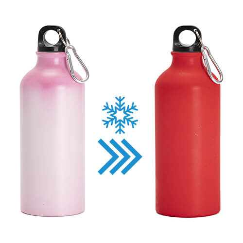 Bidon turystyczny 600 ml do sublimacji - zmieniający kolor różowy > czerwony