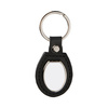 Brelok skórzano-metalowy do sublimacji - owal - czarny