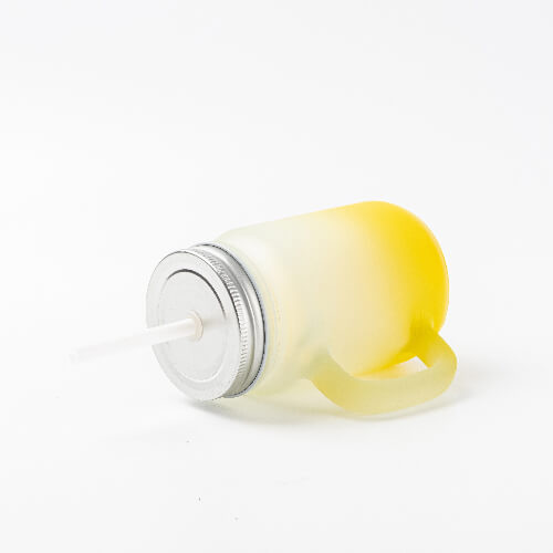 Kubek szklany szroniony Mason Jar do sublimacji - żółty gradient