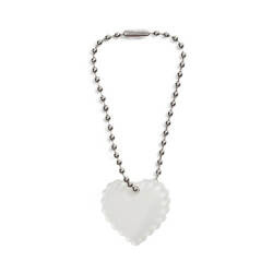 Akrylowa zawieszka na kubek do sublimacji - postrzępione serce na łańcuszku kulkowym