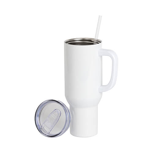 Kubek podróżny ze stali nierdzewnej 1200 ml do sublimacji - biały