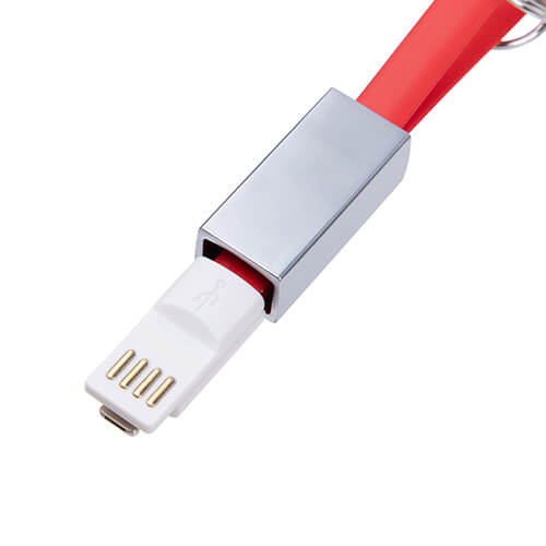 Brelok do kluczy - kabel do transmisji danych Lightning do sublimacji - czerwony