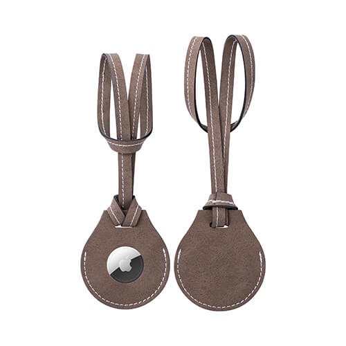 Skórzana zawieszka z paskiem na bagaż / etui na AirTag do sublimacji - szara