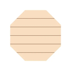 Sześciokątna ramka na zdjęcie ze sklejki, w paski, 25,4 x 25,4 cm