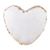 Poszewka w kształcie serca 39 x 44 cm z dwukolorowymi cekinami do sublimacji - złota