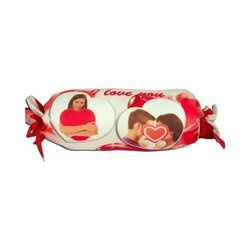 Dwukolorowa poszewka z satyny Ø 20 x 50 cm do sublimacji - I love You