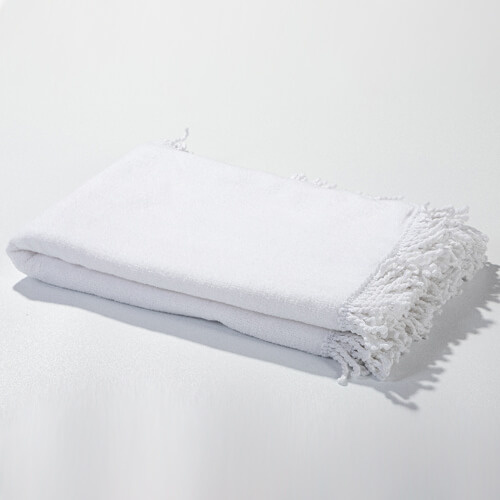 Ręcznik 152 x 76 cm z frędzlami do sublimacji - biały