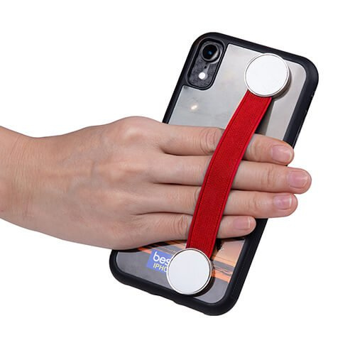 Gumowy uchwyt do smartfona do sublimacji - czerwony