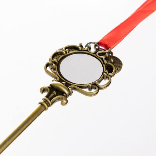 Metalowa zawieszka na choinkę do sublimacji - złoty klucz