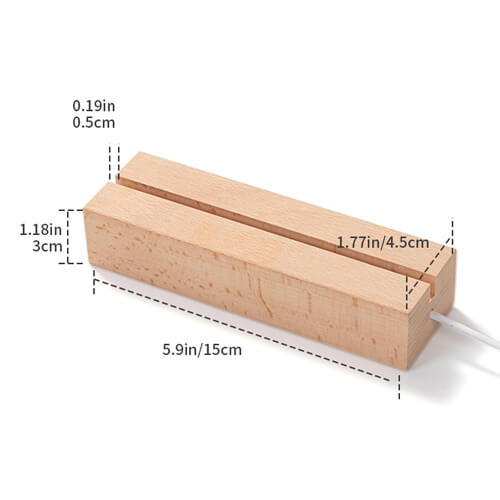 Podstawa lampy LED - prostokątna 15 cm - ciepłe światło