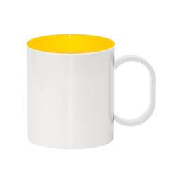 Kubek Plastikowy 330 ml z Żółtym Wnętrzem do Sublimacji