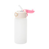 Butelka dziecięca 450 ml z silikonową słomką do sublimacji - różowa