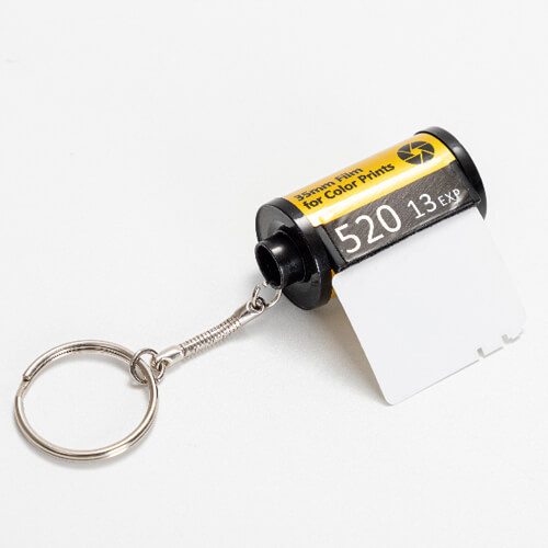 Brelok do kluczy kaseta z filmem fotograficznym do sublimacji - srebrny