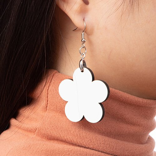 Kolczyki z MDF-u do sublimacji - kwiatek