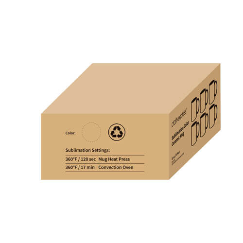 Zestaw 6 kubków Funny 330 ml JS Coating z pomarańczowym wnętrzem i uszkiem do sublimacji