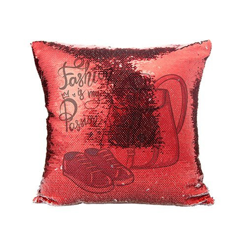Poszewka 40 x 40 cm z cekinami do sublimacji - czerwona