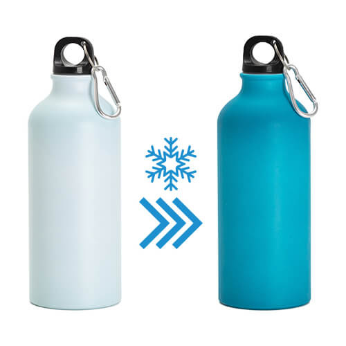 Bidon turystyczny 600 ml do sublimacji - zmieniający kolor błękitny > turkusowy