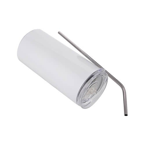 Tumbler 480 ml ze słomką do sublimacji - biały