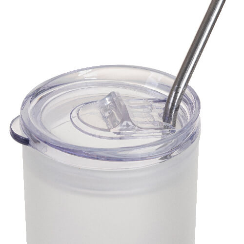 Kubek 750 ml szroniony z plastikową pokrywką i słomką do sublimacji - limonkowy gradient