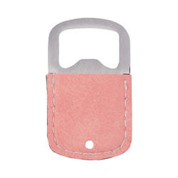 Otwieracz do butelek 3,2 x 5,2 cm ze stali i skóry do sublimacji - różowy