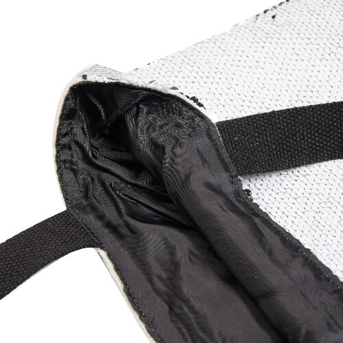 Torba z dwukolorowymi cekinami 35 x 38 cm do sublimacji - czarna