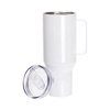 Kubek podróżny ze stali nierdzewnej 1200 ml z pokrywką i słomką do sublimacji - biały