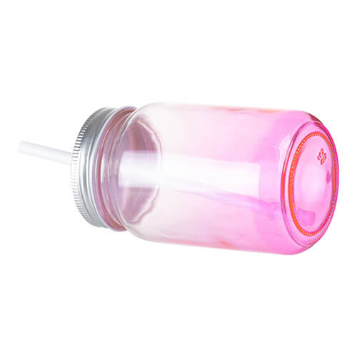 Kubek szklany Mason Jar 450 ml bez uszka do sublimacji - fioletowy gradient