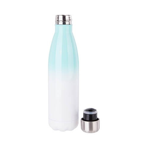 Bidon - butelka na napoje 500 ml do sublimacji - biało-zielona