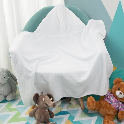 Ręcznik dla dzieci z kapturem do sublimacji - biały