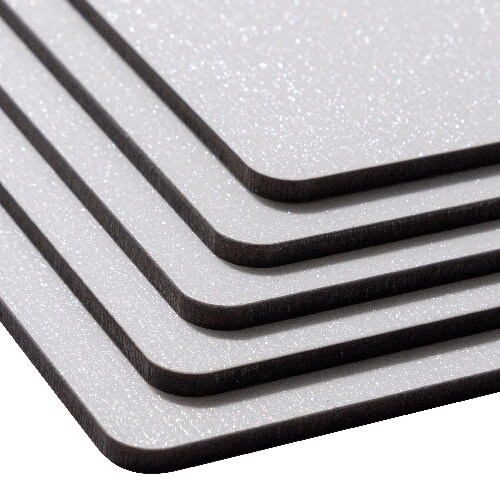 Arkusz Premium z płyty pilśniowej do sublimacji 20,5 x 30,5 cm - srebrny brokat