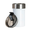 Kubek ze stali nierdzewnej 400 ml z pokrywką z klapką do sublimacji - biały