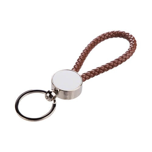 Brelok pleciony koło do sublimacji - brązowy