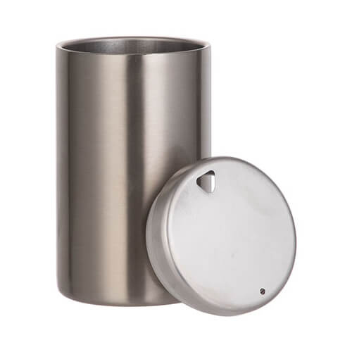 Kubek bez uszka 400 ml ze stali nierdzewnej z przykrywką do sublimacji - srebrny