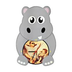 Zegar ścienny z MDF - Hipopotam - Sublimacja Termotransfer