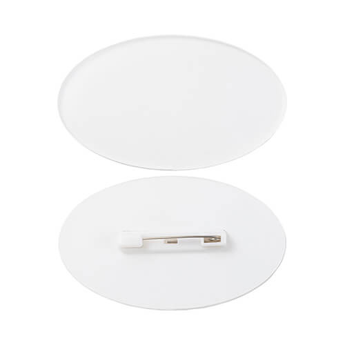 Identyfikator akrylowy 7,6 x 4,5 cm do sublimacji - owal