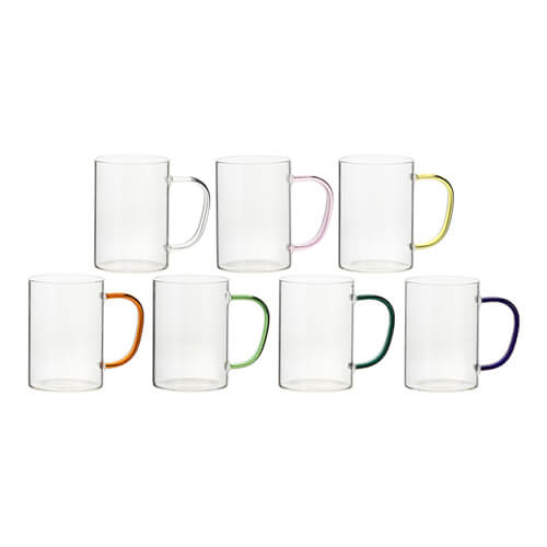 Szklanka 360 ml z żółtym uszkiem do sublimacji