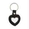 Brelok skórzano-metalowy do sublimacji - serce - czarny