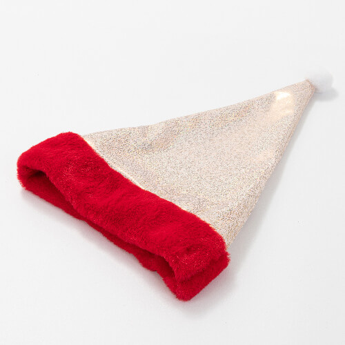 Brokatowa czapka św. Mikołaja do sublimacji - szampańska