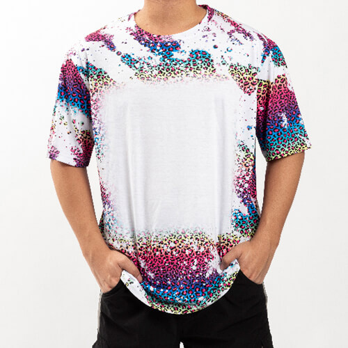 Koszulka Cotton-Like Bleached Leopard Wild Purple do sublimacji