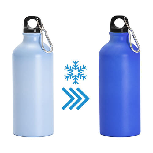 Bidon turystyczny 600 ml do sublimacji - zmieniający kolor błękitny > niebieski