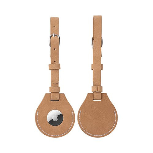 Skórzana zawieszka na bagaż / etui na AirTag do sublimacji - brązowa