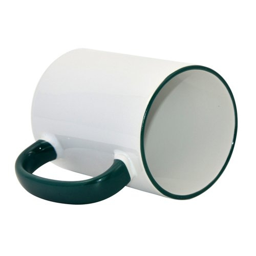 Kubek MAX 450ml z Zielonym uszkiem Sublimacja Termotransfer