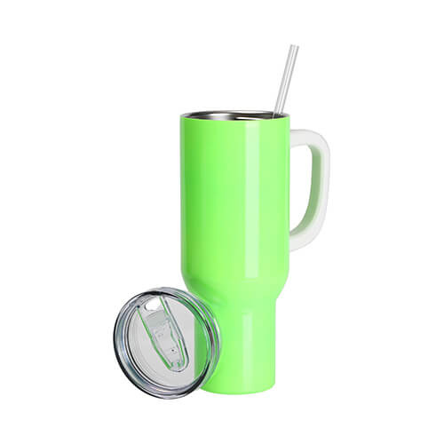Kubek podróżny ze stali nierdzewnej 1200 ml do sublimacji - zielony neon