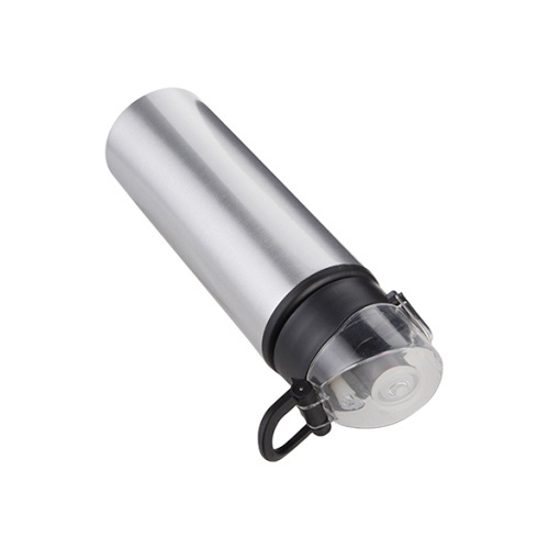 Bidon metalowy 750 ml do sublimacji srebrny z czarnym zamknięciem