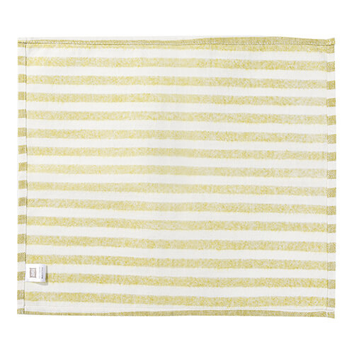 Płócienna mata stołowa 45 x 40 cm kremowa w jasnozielone paski do sublimacji