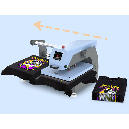 Dwustanowiskowa pneumatyczna prasa płaska OtterPro Air 40 x 60 cm - błękitna