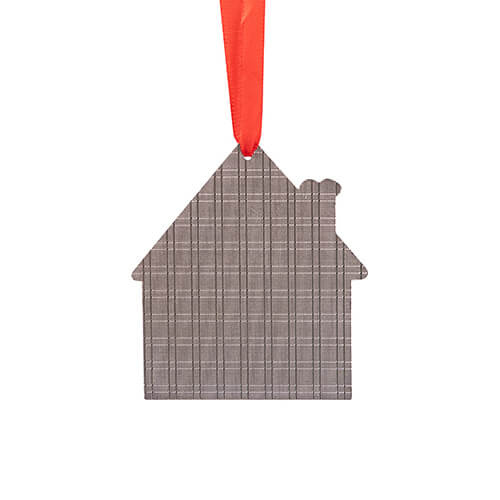 Metalowa zawieszka na choinkę do sublimacji - żółty domek